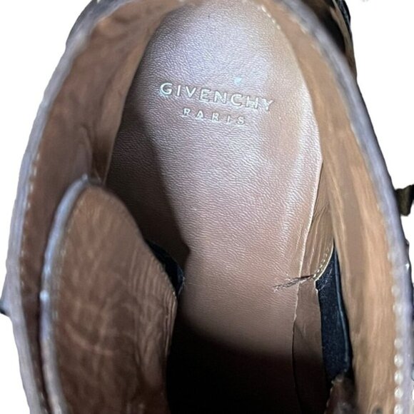 GIVENCHY Studded Leopard Print Buckle Leather Ankle Boot Size 36 - Picture 7 of 13